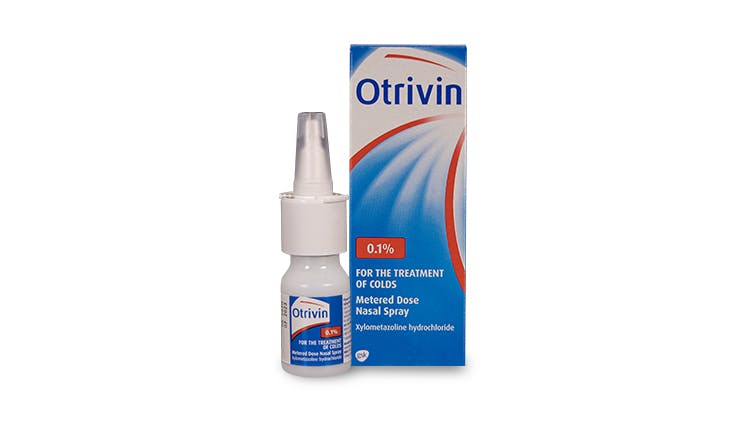 Otrivin adult nasal spray 0.1% 10ml packshot