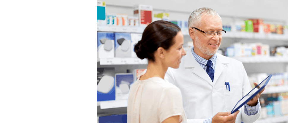 Doctor and a patient looking at a tablet 