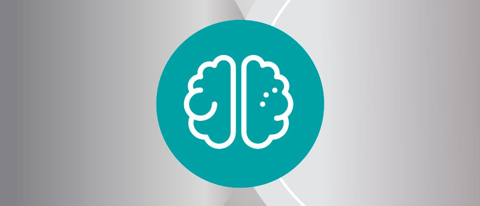 Graphic linework illustration of a brain