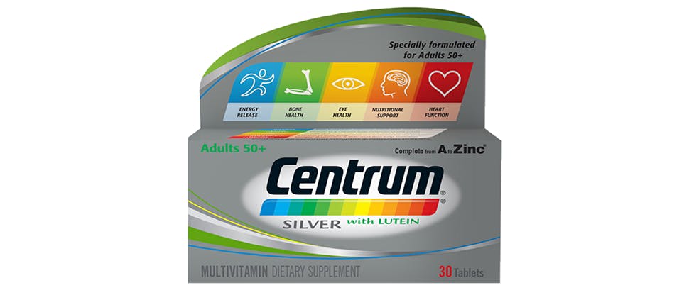 Packshot of Centrum Silver multivitamin for adults 50+