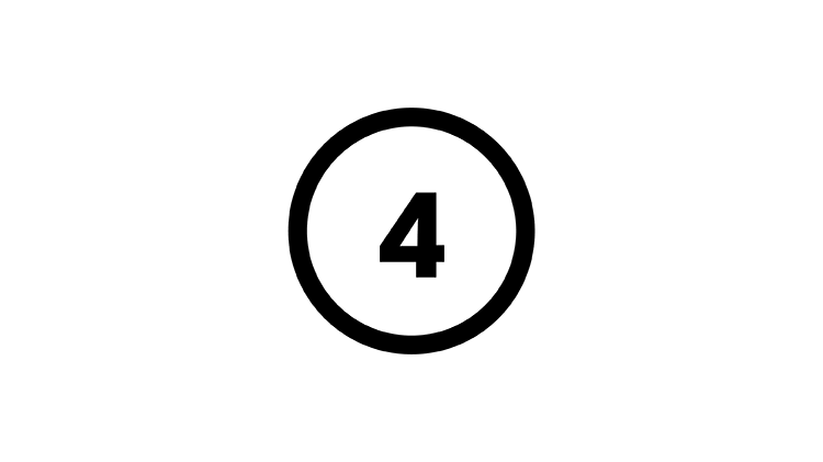 Graphic image of the number 4 inside a black ring, set on a lime green background