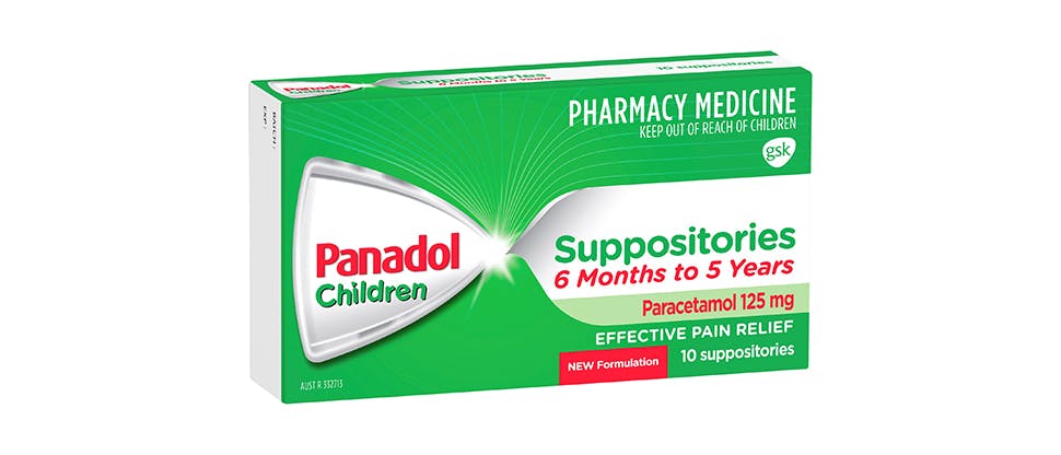 Children’s Panadol 6 months-5 years Suppository pack shot