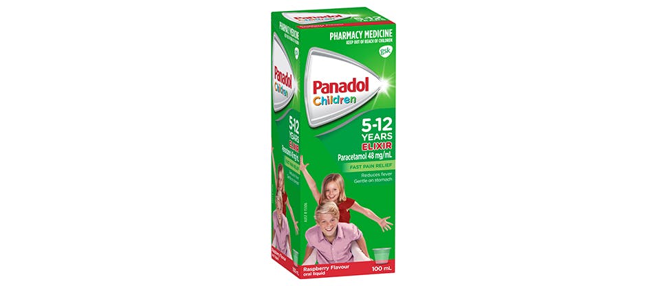 Children’s Panadol 5-12 years Elixir pack shot
