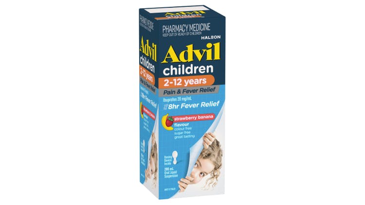 Advil Children’s Suspension 2–12 years pack shot