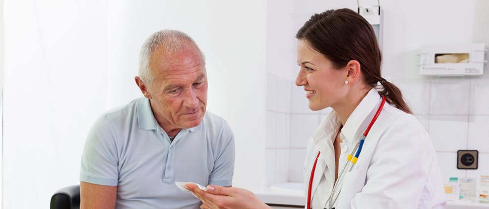 Dentist with patient