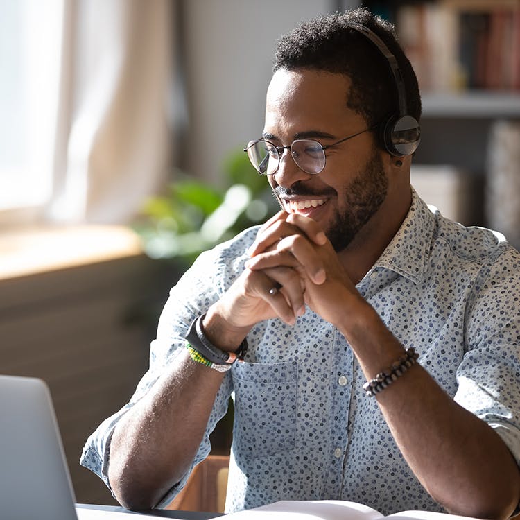 Man watching computer