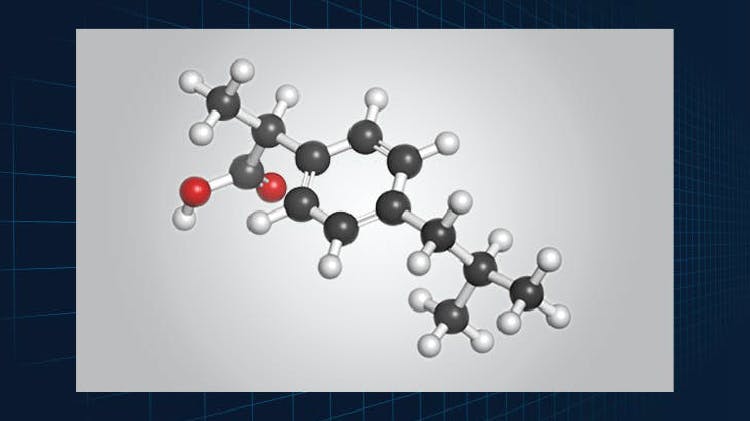 Ibuprofen molecule