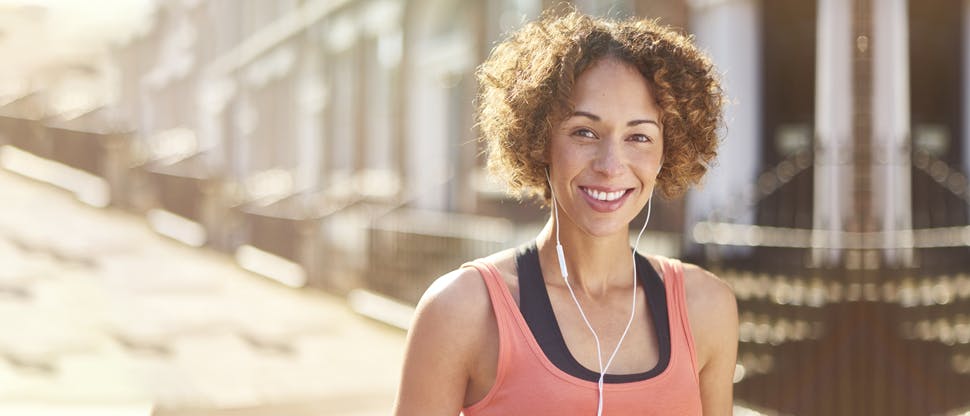 Aisha, about to go for a run