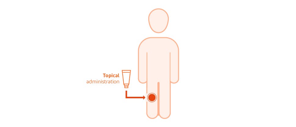 Low systemic absorption with topical administration