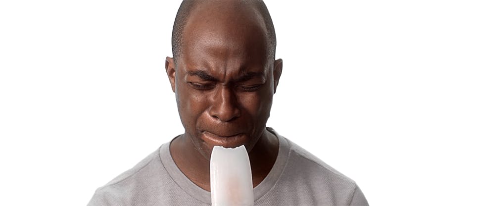 Painful ice-lolly bite