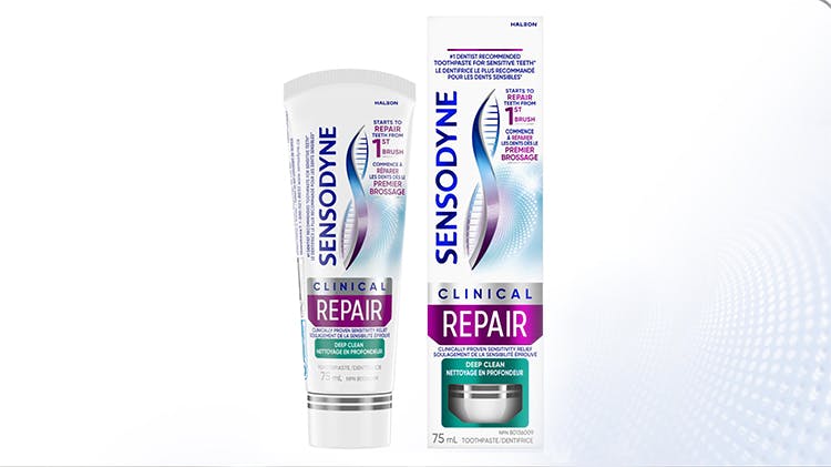 SENSODYNE Clinical Repair Deep Clean Toothpaste pack shot