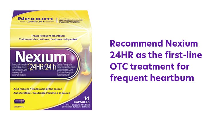 Nexium 24HR for frequent heartburn