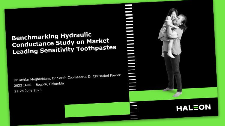 Banner with the text ‘Benchmarking Hydraulic Conductance Study on Market Leading Sensitivity Toothpastes’