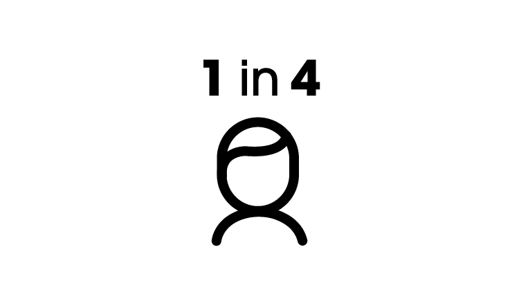 1 in 4 people icon