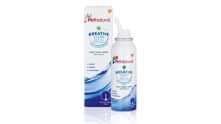 Pack shot of PiriNatural Nasal Wash Spray