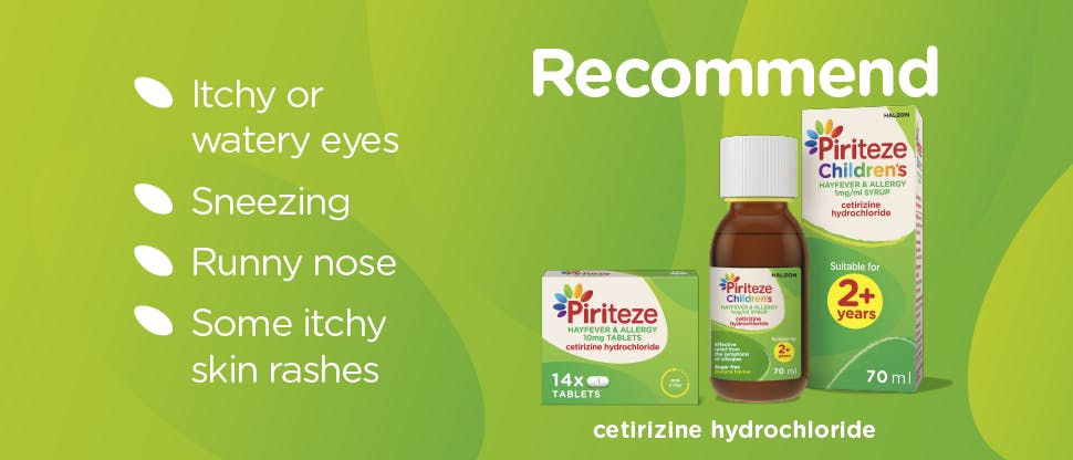 Symptoms relieved by Piriteze Allergy
