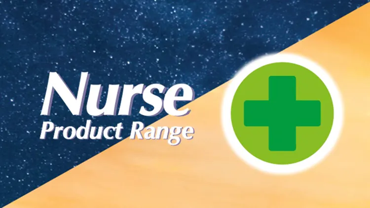 Nurse Product Range logo on Day and Night Sky background
