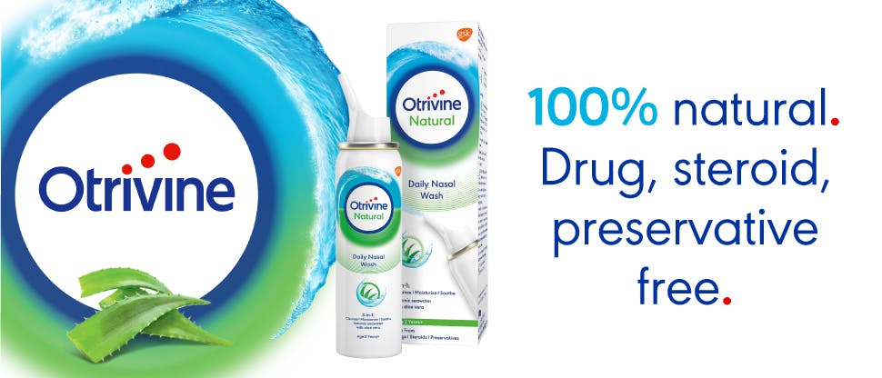 Otrivine Natural Daily Nasal Wash with Aloe Vera pack shot
