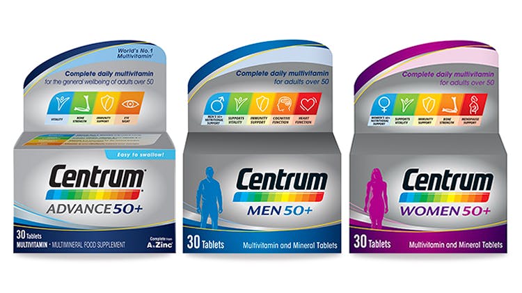 Centrum multivitamin range for over 50s