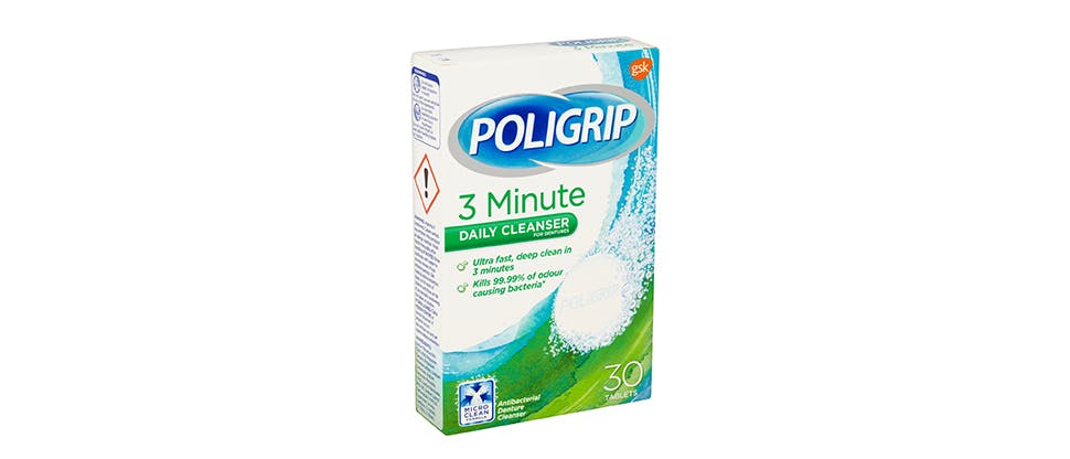Poligrip 3-minute daily cleanser