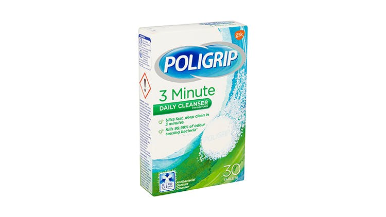 Poligrip 3-minute daily cleanser
