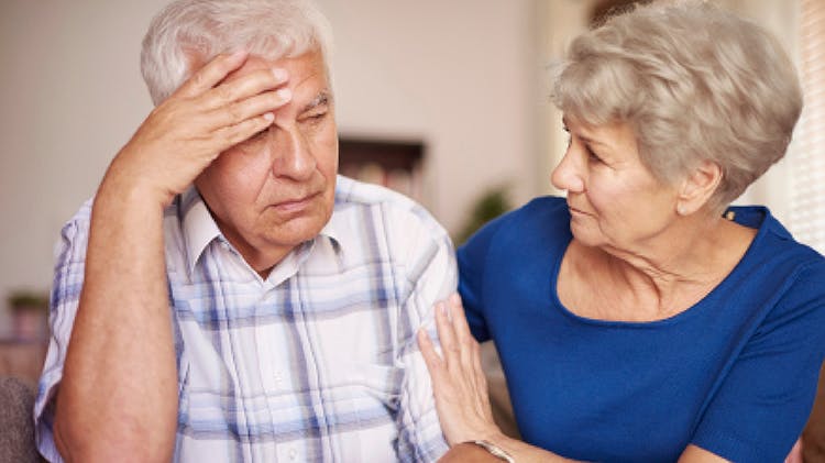 Man and wife talking