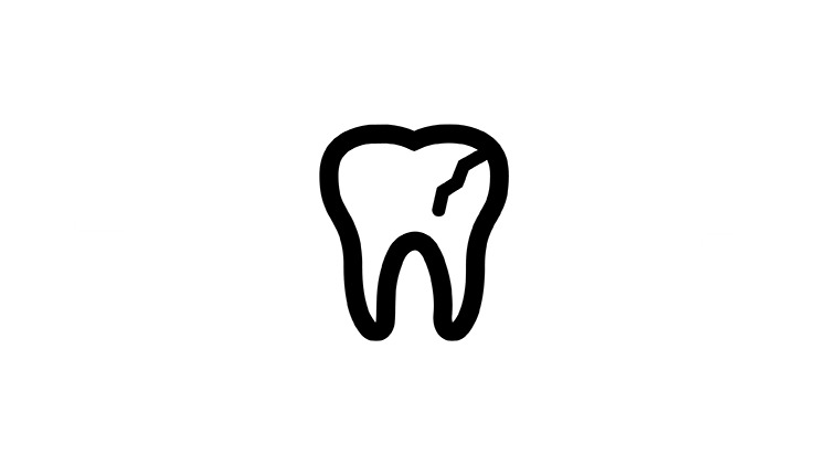 Dental caries tooth icon