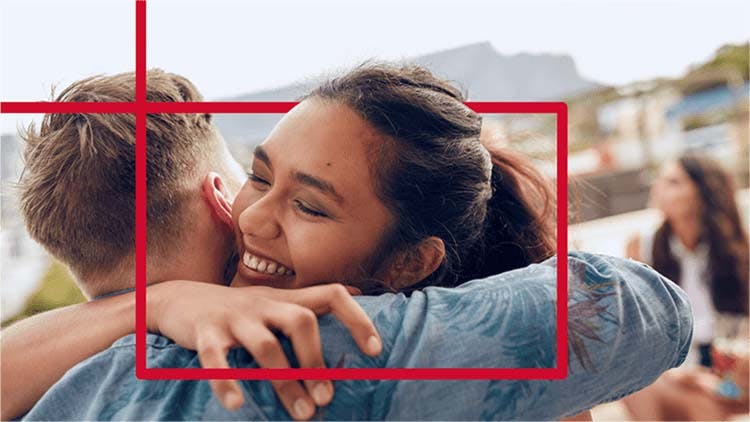 Two people hugging