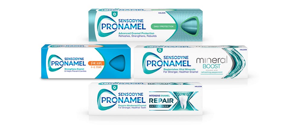 Some of the Pronamel toothpastes pack shots