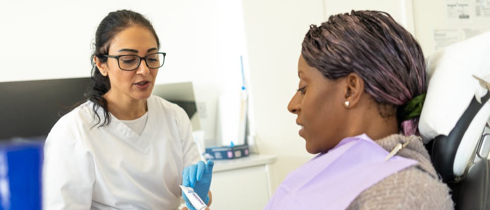 Dental profession handling sample