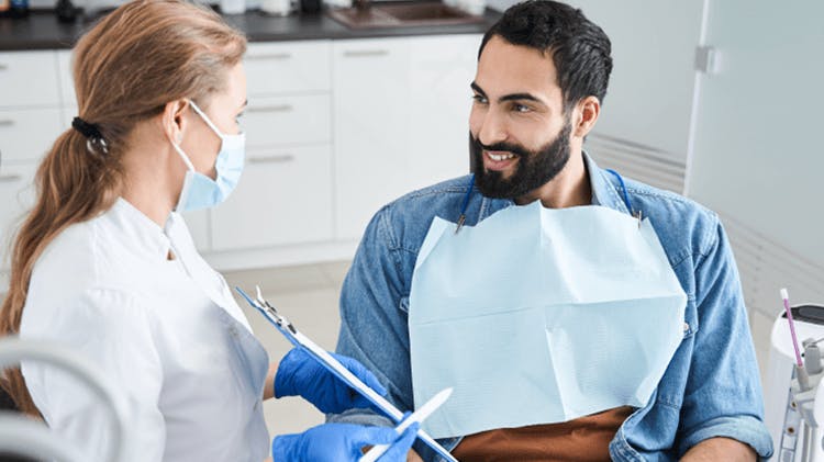 Image of patient with dental professional