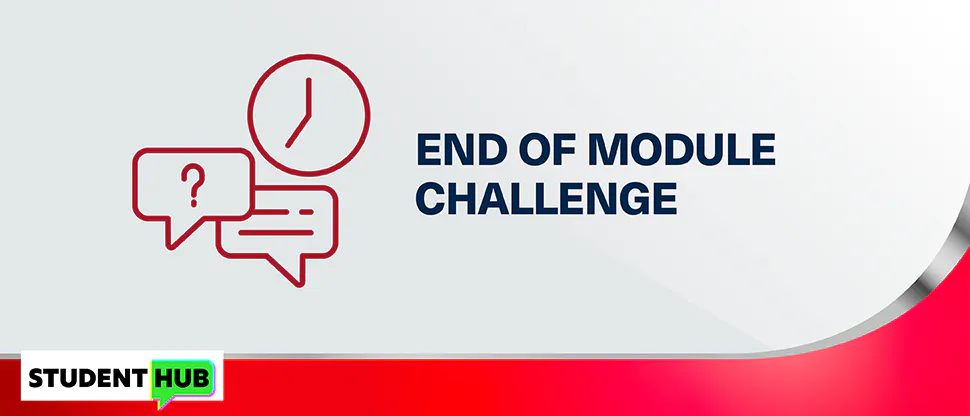 Student Hub logo, End of module challenge