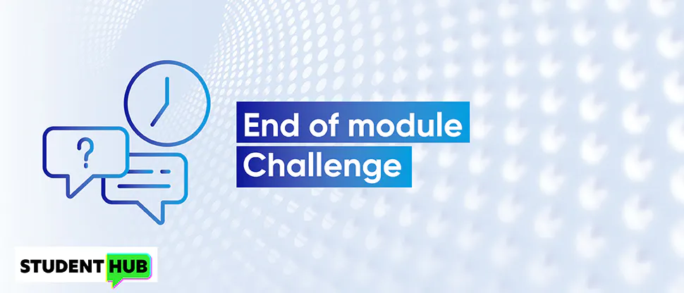 Student Hub logo, End of module challenge