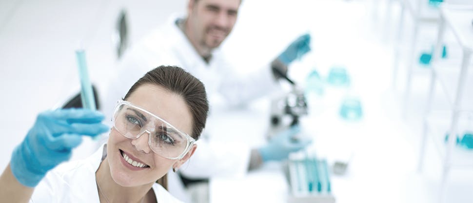 Image of scientist in a lab