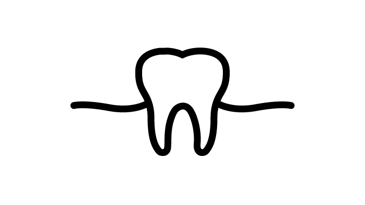 Animated icon representing healthy gums