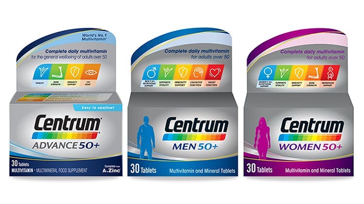 Centrum multivitamin range for over 50s