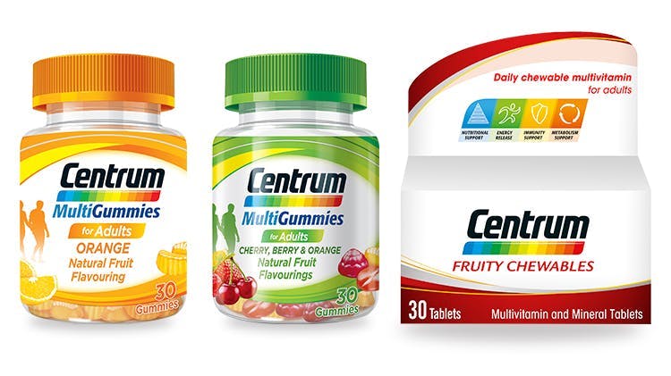 Centrum multivitamin range for use on the go