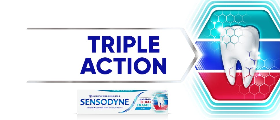 Sensodyne Sensitivity, Gum & Enamel: triple action, one toothpaste
