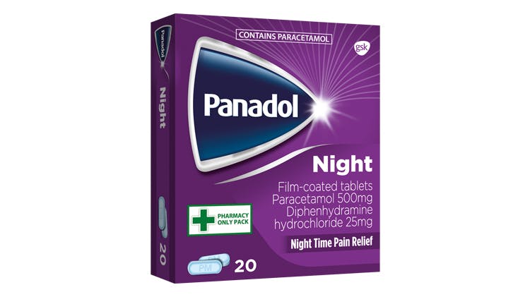 Panadol Night Film-coated Tablets (paracetamol 500mg/Diphenhydramine hydrochloride 25mg)