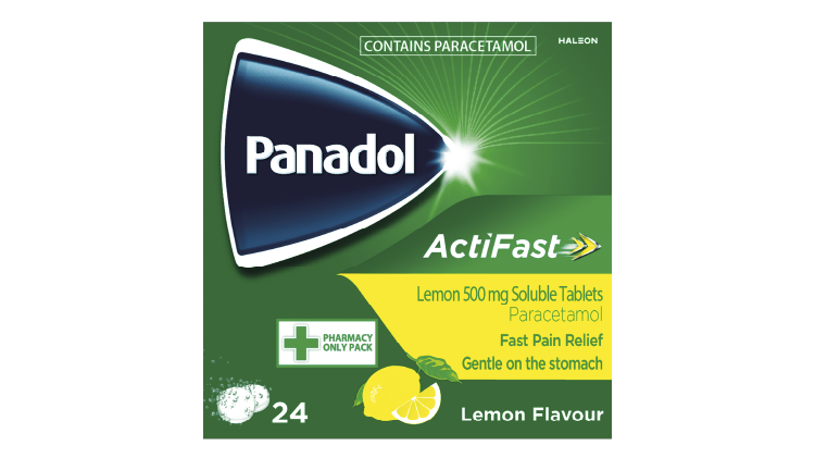 Panadol Actifast Lemon Soluble pack  shot