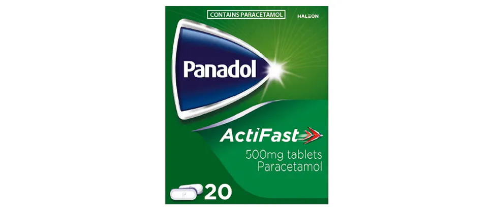 Panadol Actifast Tablets 500mg (paracetamol) pack shot