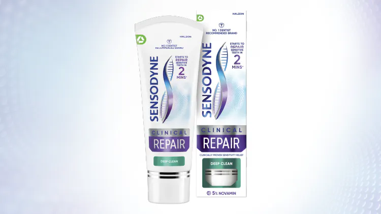Sensodyne Clinical Repair Deep Clean Toothpaste Pack shot