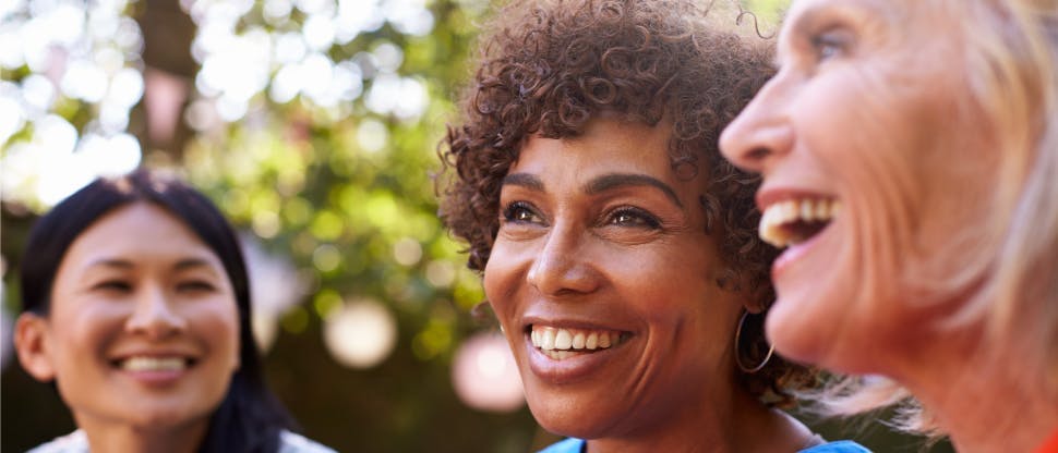 women smiling