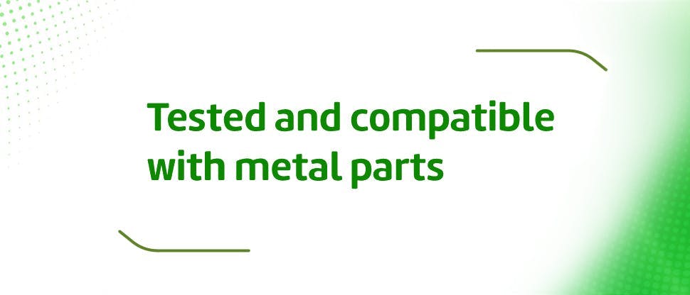 Corega denture cleansers are tested and compatible with metal parts