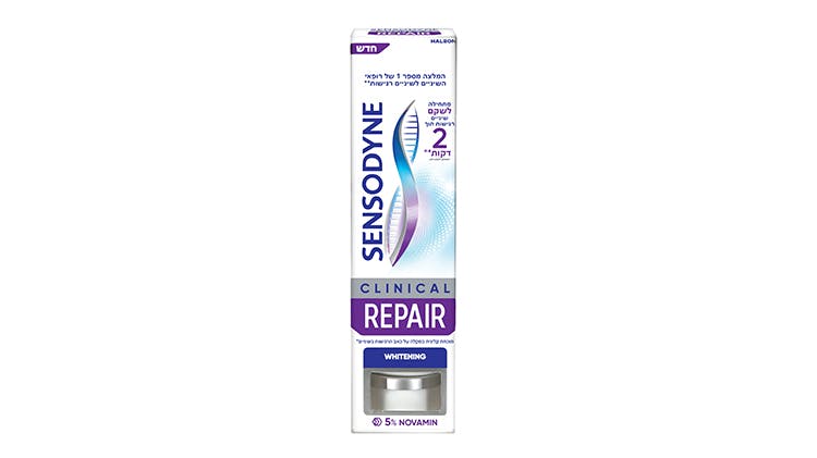 Sensodyne Clinical Repair Whitening Toothpaste pack shot