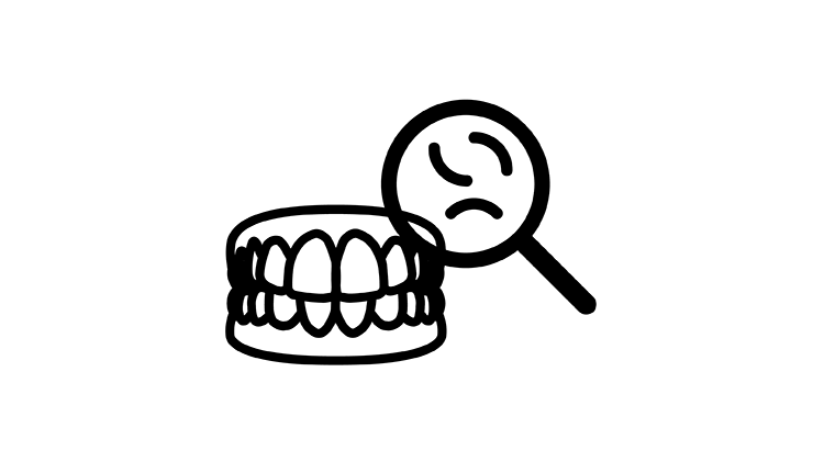 Food trapped under dentures icon