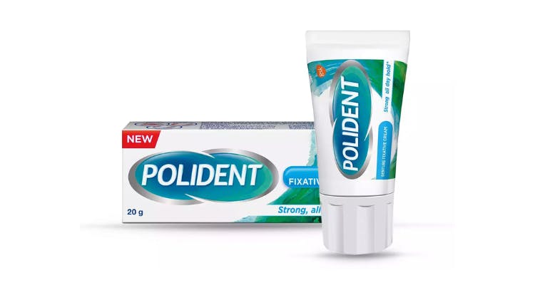Polident denture adhesive product
