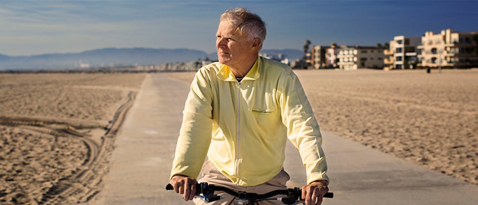 Man riding a bike