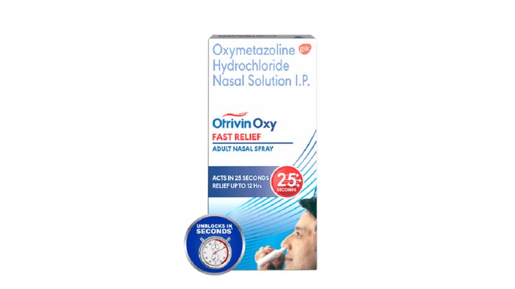 Otrivin Oxy Fast Relief nasal spray pack shot