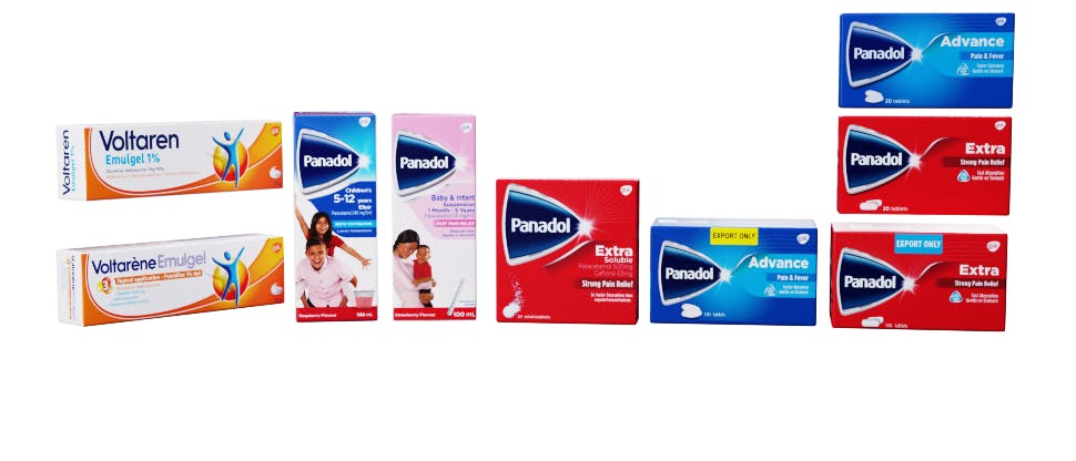 Pain relief product range